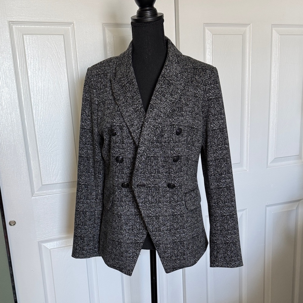 White House Black Market Gray Double-Breasted Blazer